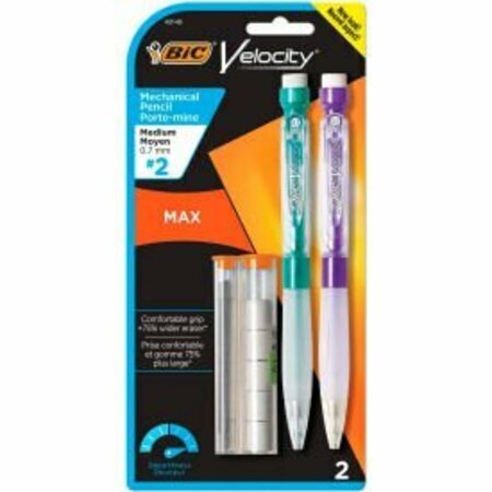 BIC BIC Velocity Max Pencil, 0.7 mm, HB #2.5, Black Lead, Assorted Barrel Colors, 2/Pack MPMX7P21-BK